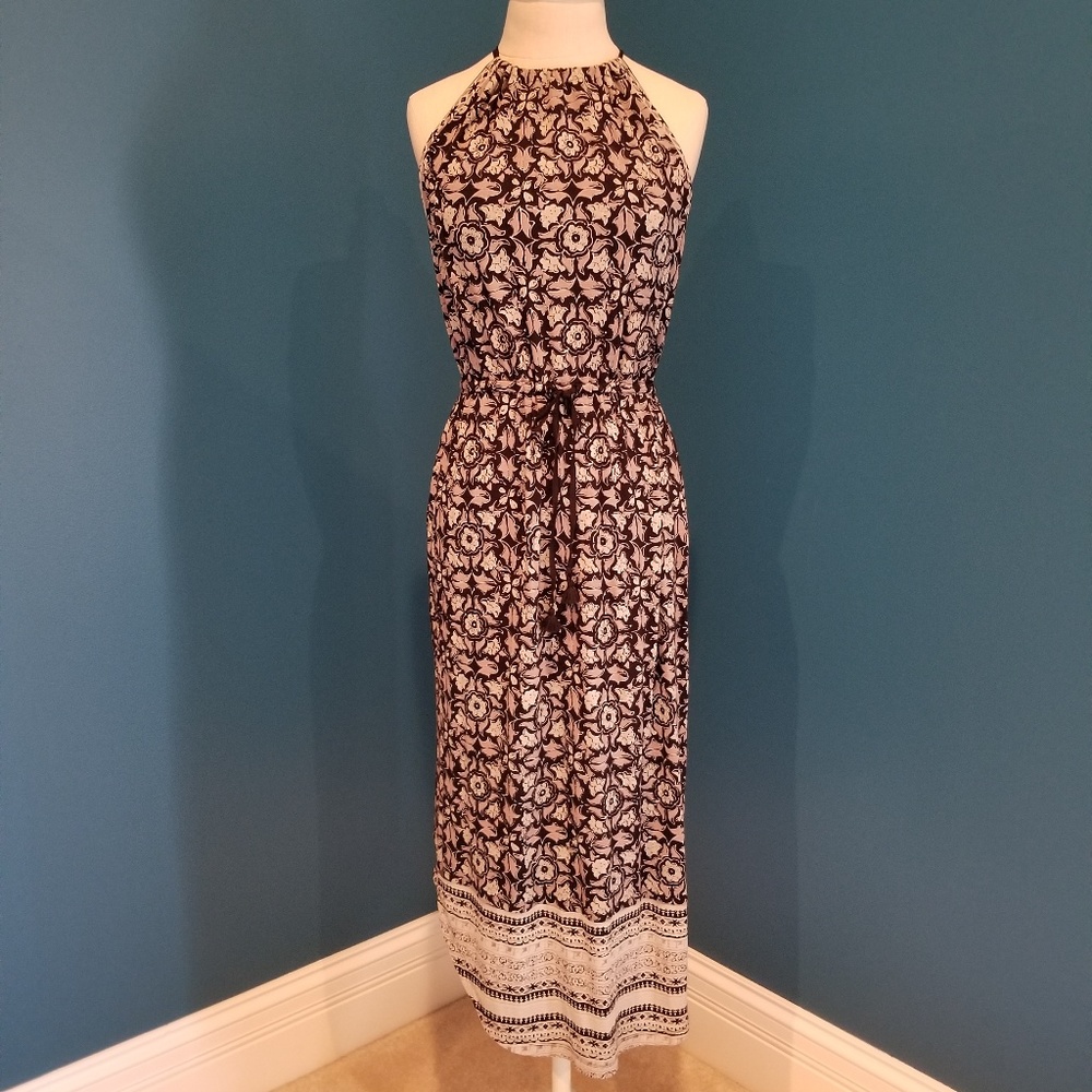 Lucky Brand Block Floral Halter Style Dress XS NWT